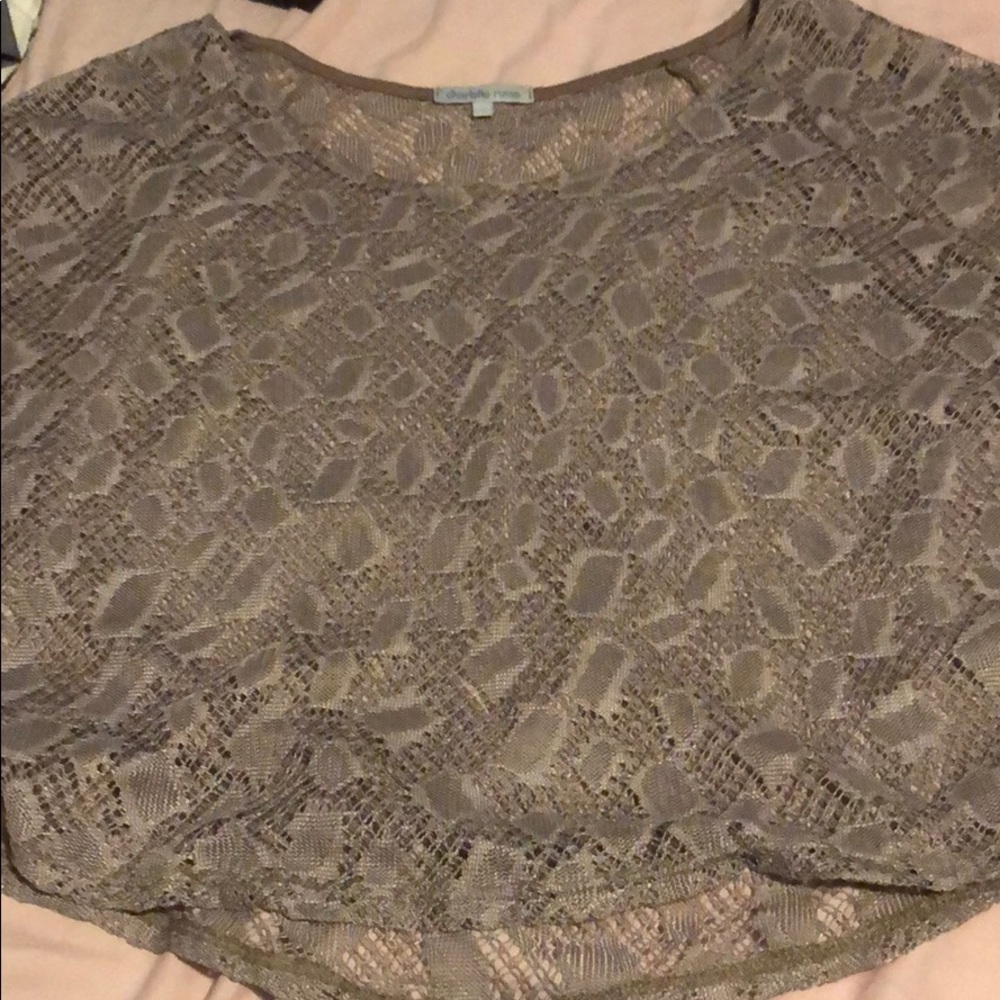 Brown lace t-shirt sweater